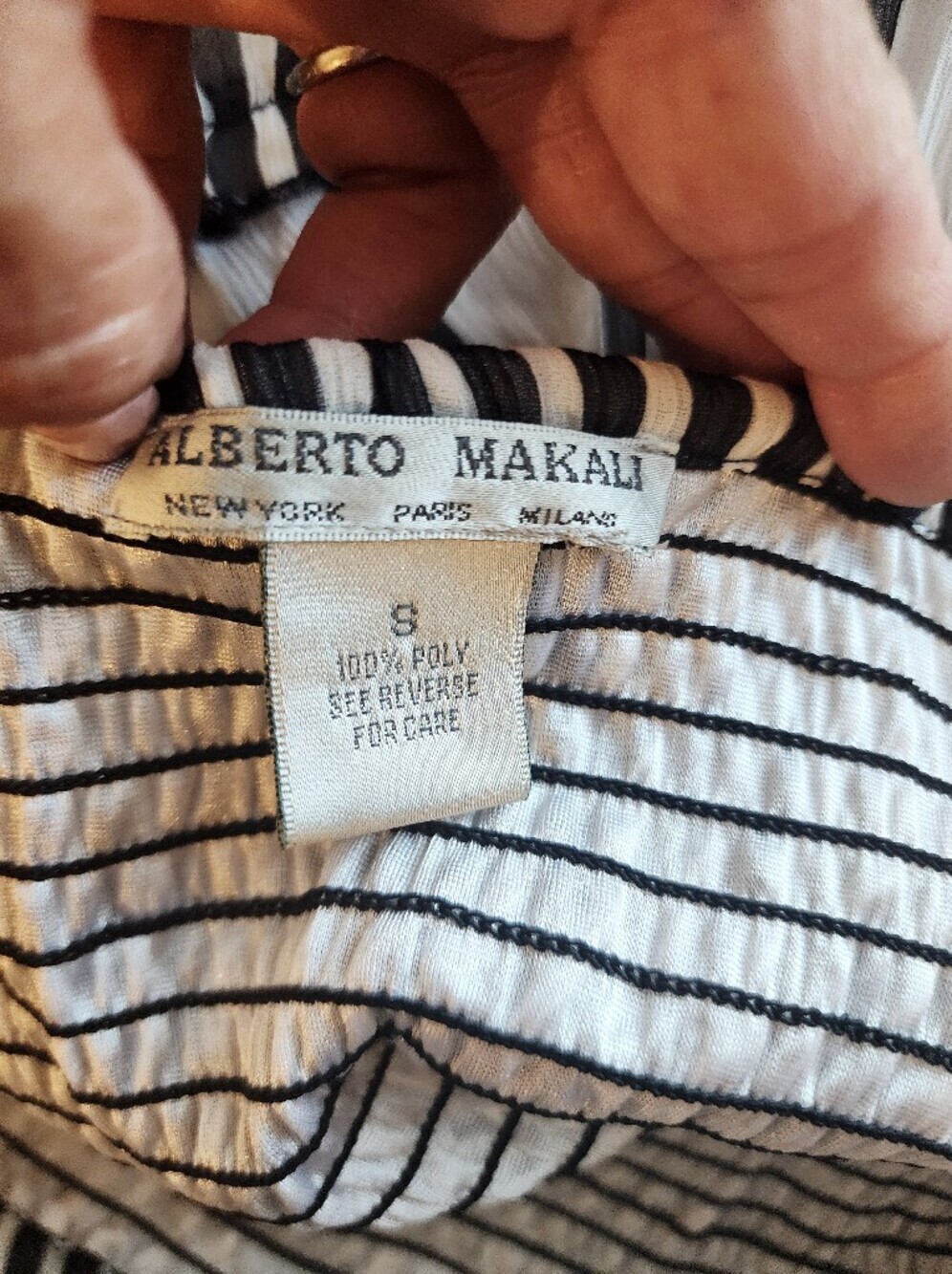 ALBERTO MAKALI 2 TONE STRIPES SKIRT SIZE SMALL - Picture 2 of 10